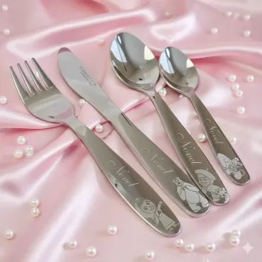MASHA AND THE BEAR Personalized  Children cutlery set engraved with CUSTOM Name and Cartoon  