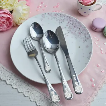 Wednesday Personalized  Children cutlery set engraved with CUSTOM Name and Cartoon 